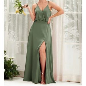 Carlyna Bridesmaid Dress- Olive Green